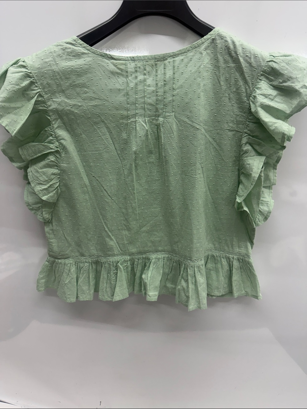 Levi's Mint Green Ruffle Button-Front Blouse - Picture 7 of 7